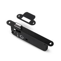 Smalslot zwart 50x137 doornmaat 35, voorplaat 20x174 inclusief sluitplaat en schroeven - thumbnail