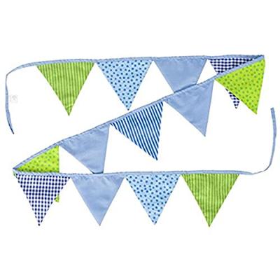 Goki katoenen vlaggenlijn blauw/groen