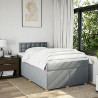 Boxspring met matras stof lichtgrijs 120x200 cm - thumbnail