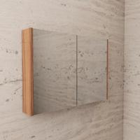 Spiegelkast BWS Riga 100 cm, 2 Deuren Walnoot - thumbnail
