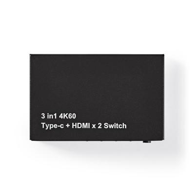 HDMI-Switch | 3-Poorts - 2x HDMI + 1 x USB-C-Ingang | 1x HDMI-Uitgang | 4K2K bij 60FPS/HDCP2.2 HDMI-Switch | 3-Poorts - 2x HDMI + 1 x USB-C-Ingang | 1x HDMI-Uitgang | 4K2K bij 60FPS/HDCP2.2