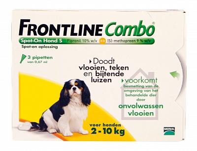 Frontline Combo Spot On hond S / 2-10 kg 3 pipetten Frontline Combo Spot On hond S / 2-10 kg 3 pipetten
