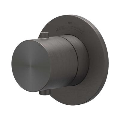 Afbouwdeel IVY Concord Inbouwthermostaat Symmetry Met Rond Rozet RVS316 Geborsteld Carbon Black PVD Afbouwdeel IVY Concord Inbouwthermostaat Symmetry Met Rond Rozet RVS316 Geborsteld Carbon Black PVD