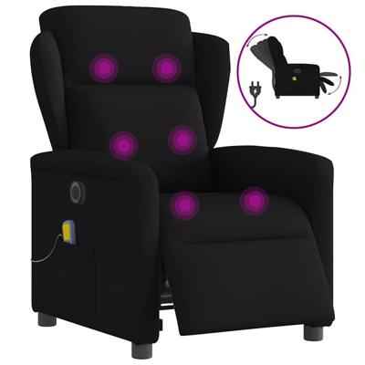 Massagestoel elektrisch verstelbaar stof zwart