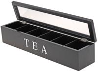 Theedoos zwart 6-vaks - thumbnail