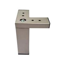 Stalen meubelpoot rvs look hoek 4 bij 4 cm en hoogte 13 cm - thumbnail