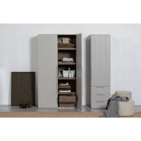 WOOOD Kledingkast 'Rens' 1-deurs, kleur Pebble Grey - thumbnail