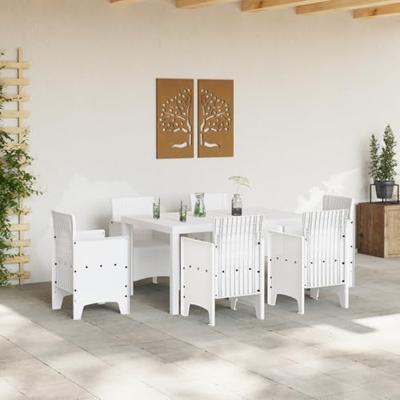 Tuintafel 150x100x73 cm poly rattan wit