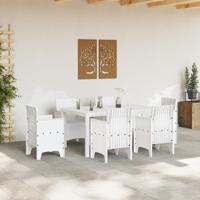 Tuintafel 150x100x73 cm poly rattan wit - thumbnail