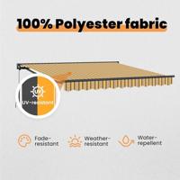 VidaXL Inklapbaar zonnescherm geel en grijs 350 x 250 cm - thumbnail