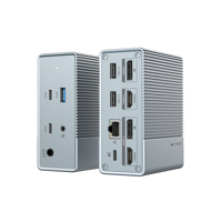 HYPER HDG212B laptop dock & poortreplicator Docking USB 3.2 Gen 2 (3.1 Gen 2) Type-C Zilver - thumbnail
