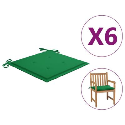 VidaXL Tuinstoelkussens 6 st 50x50x4 cm oxford stof groen VidaXL Tuinstoelkussens 6 st 50x50x4 cm oxford stof groen