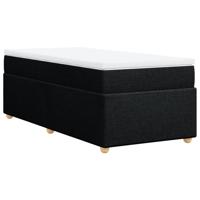 Boxspring met matras stof zwart 140x190 cm - thumbnail