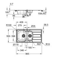 Roestvrijstalen spoelbak - roestvrij staal - GROHE - thumbnail