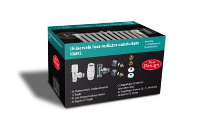 Best Design Universele Luxe Radiator-Aansluitset HAAKS Best Design Universele Luxe Radiator-Aansluitset HAAKS
