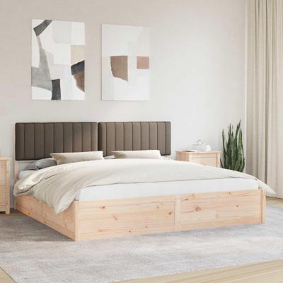 Bedframe met Gevoerd Hoofdgedeelte Taupe 200 x 200 cm