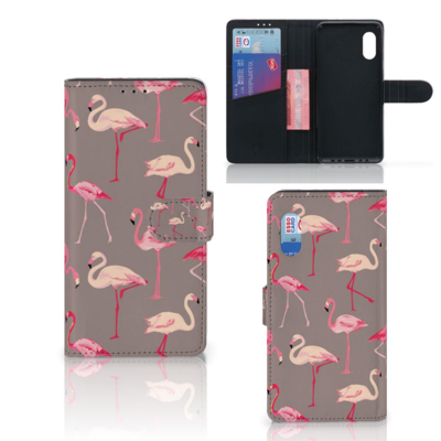 Samsung Xcover Pro | Telefoonhoesje | Met pasjeshouder | Flamingo