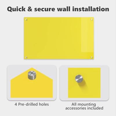 VidaXL Keuken spatscherm geel 100 x 60 cm gehard glas