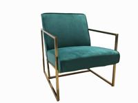 Fauteuil Milano Groen + Goud frame - thumbnail