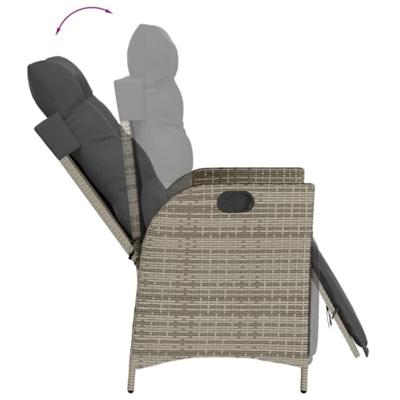 9-delige Tuinset met kussens poly rattan grijs - thumbnail