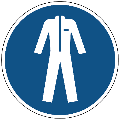 Beschermende kleding verplicht gebods- Ø 150 mm - Sticker Beschermende kleding verplicht gebods- Ø 150 mm - Sticker