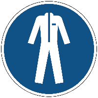 Beschermende kleding verplicht gebods- Ø 150 mm - Sticker - thumbnail