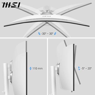 MSI Modern MD342CQPW 34 inch UWQHD gebogen 1500R pc-monitor - VA-paneel 3440 x 1440, KVM, PIP/PBP, breed kleurengamma, oogcomfort, geïntegreerde luidspreker, 3-assig verstelbaar - HDMI 2.0b, DP 1.4