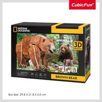 Cubic Fun 3d puzzel national geographic bruine beer - thumbnail