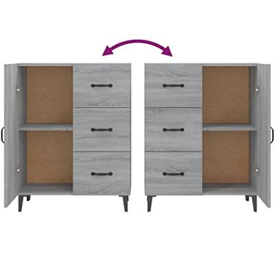 Dressoir 69,5x34x90 cm bewerkt hout grijs sonoma eikenkleurig Dressoir 69,5x34x90 cm bewerkt hout grijs sonoma eikenkleurig