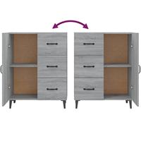 Dressoir 69,5x34x90 cm bewerkt hout grijs sonoma eikenkleurig - thumbnail