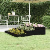 VidaXL Plantenbak 107x107x27 cm massief grenenhout zwart - thumbnail