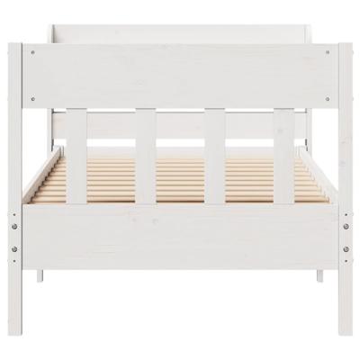 Bedframe zonder matras massief grenenhout wit 150x200 cm - thumbnail