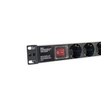 Strip 19" 8 Tomas Schuko con On/Off Switch 2LAN REG8SCHINT 250V 3500W 2M - thumbnail