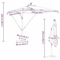 Cantilever Banana Parasol Bordeauxrood 249 x 249 x 250 cm - thumbnail