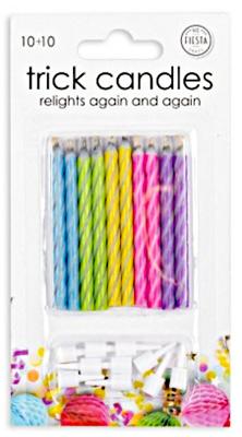 Magische taartkaarsjes 10 stuks op kaart