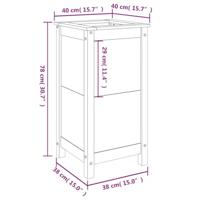 Plantenbak 40x40x78 cm massief grenenhout honingbruin - thumbnail