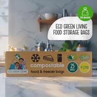 Eco Green Living Composteerbare diepvrieszakken 4 liter - 25 stuks - thumbnail