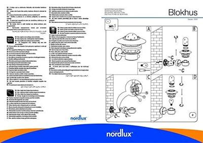 Buitenlamp zwart voordeur Nordlux &apos;Blokhus&apos; sensor zwart modern 250mm