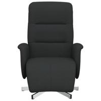 Fauteuil verstelbaar met voetensteun stof zwart - thumbnail