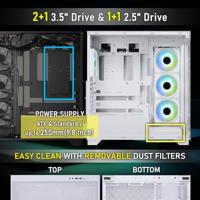 PC-behuizing - BITFENIX - CETO Premium Edition - Mid-Tower - ATX - Zwart - Gehard glas - USB-C en A-RGB - thumbnail