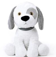 Pluche Hond 50 cm Wit-Grijs - thumbnail