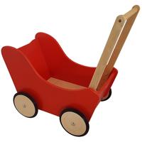 Houten Poppenwagen - Rood - thumbnail