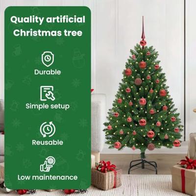 VidaXL Kunstkerstboom met 150 led groen 120 cm pvc en metaal