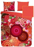HIP Dekbedovertrek "mandala's en bloemen" - Rood - (140x200/220 cm) - Katoen Satijn - thumbnail