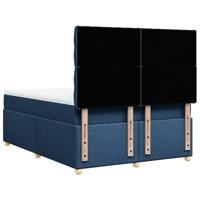 Boxspring met matras stof blauw 140x200 cm - thumbnail