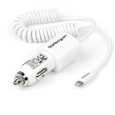 .com 2-poorts autolader met Apple 8-polige Lightning™-connector en USB 2.0 poort – hoog vermogen (21 watt / 4,2 amp) - Netspanningsadapter - wagen - 21 Watt - 4.2 A (USB (alleen voeding), Lightning) - wit - voor Apple iPad/iPhone/iPod (Lightning)