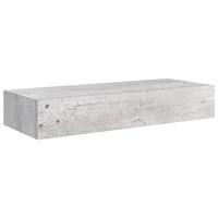 VidaXL Wandschap met lade 60x23,5x10 cm mdf betongrijs - thumbnail