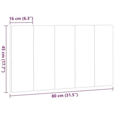 Hoofdbordkussen 80 cm stof zwart