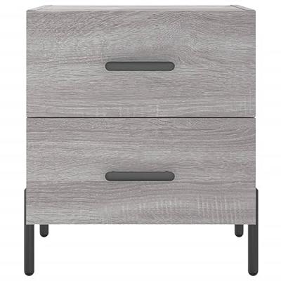 Nachtkastjes 2 st 40x35x47,5 cm bewerkt hout grijs sonoma eiken