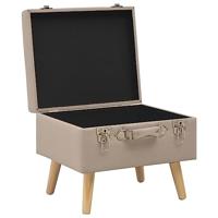 Opbergkrukken 3 st stof beige - thumbnail